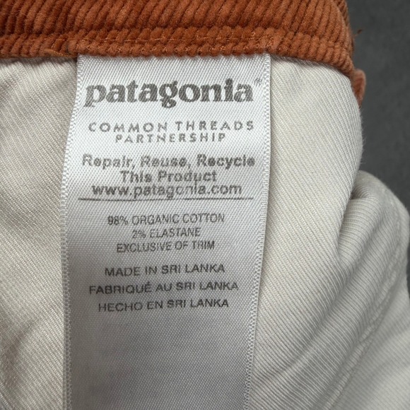 Patagonia Womens Organic Cotton Corduroy Pant Burnt Orange 28 Short Straight Leg - Picture 10 of 10